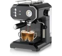 YZHYYDS Cafetera italiana, espumadora de leche automática con depósito de agua de 1,5 l y espumador de leche, con doble desviación de taza, ideal para bebidas de calidad barista