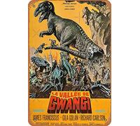 Yzixulet Póster de The Valley of Gwangi 1969 Ray Harryhausen vintage francés con impresión fotográfica vintage de 8 x 12 pulgadas, letrero de metal divertido para decoración de cueva de hombre