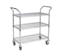 YZJJ Carro, Comedor Carro médico Carro Diner Carro médico Grande de 3 estantes para Almacenamiento de enfermería, Carro utilitario de Acero Inoxidable para Carro de Equipo de Laboratorio