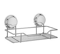 YZJSSL Carrito de Ducha de baño Rectangular de Acero Inoxidable con Ventosa de Alambre Cesta de baño Soporte de Bandeja de baño Estante Flotante de pared-25cm