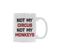 YZLFHO Taza divertida con texto en inglés "Not My Circus, Not My Monkeys" - Taza de café de cerámica de 325 ml, divertida taza de regalo de cumpleaños inspiradora y sarcasmo, fabricada en Estados