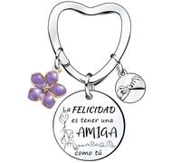 YZLPLP Llavero de la amistad amigos，regalo amigo，regalo de cumpleaños de un amigoLa FELICIDAD es tener una AMIGA como tú