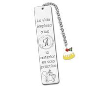 YZLPLP Marcapáginas 50 Años Cumpleaños, regalo original de cumpleaños medio siglo para mujer y hombre, detalle emotivo para amigos, familia, abuelos y profesores