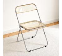 YZMJXNYY Silla Plegable de Plástico de Cristal, Moderna Taburete Plegable Portatil de Acrílico Transparente, Adecuada for Dormitorio, Sala de Estar, Patio, Color: Negro (una Pieza)(Yellow)