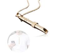 YzmrBdqc Alivio del estrés consciente, respiración, calma llevar para la ansiedad, collar de respiración Anapana, collar de silbato de ansiedad, meditación, regalos para hombre y mujer (dorado