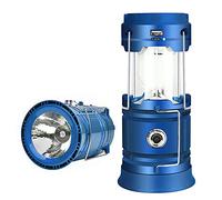 YZOTEK Linterna solar portátil para camping, lámpara plegable recargable por USB, iluminación LED de emergencia nocturna con 2 modos de fuente de alimentación, compatible con carga para teléfono