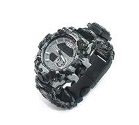 YzoTek - Reloj de pulsera de supervivencia, 6 en 1, resistente al agua, para emergencias, herramientas de primeros auxilios con paracord, brújula, termómetro, silbato, destornillador, raspador