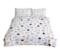 YZQGLHP Amante de Las Mascotas Funda Nórdica Reversible 150x210 cm - para Cama de 90 cm - Set Completo con Fundas de Almohada Estándar 45x75 cm - Microfibra Suave Colores de Macaron