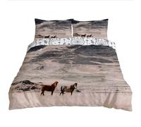 YZQGLHP Animales Salvajes Funda Nórdica Reversible 150x210 cm - para Cama de 90 cm - Set Completo con Fundas de Almohada Estándar 45x75 cm - Microfibra Suave Viento Natural