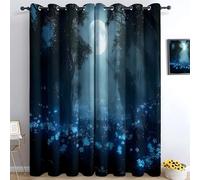 YZQGLHP Cielo Nocturno Natural de Ensueño Cortinas Opacas Paquete de 2, Azul Cortina, Puede Proteger contra el Frío y el Calor, Adecuadas para Dormitorios y Salas de Estar, 140An x 175Al cm