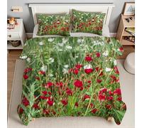 YZQGLHP Edredón Plumón 3D Flores De Primavera Edredón Microfibra Suave Paisajes Naturales Juego de Ropa de Cama Duradera para Todas Las Estaciones, Lavable a Máquina, 220 x 240 cm, 6 Fundas Almohada