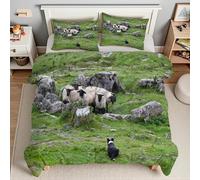 YZQGLHP Edredón Plumón 3D Mianyang En Blanco Y Negro Edredón Microfibra Suave Animal Juego de Ropa de Cama Duradera para Todas Las Estaciones, Lavable a Máquina, 260 x 220 cm, 7 Fundas Almohada