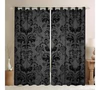 YZQGLHP Estilo Barroco Cortinas Opacas Paquete de 2, Murciélago Gótico Cortina, Puede Proteger contra el Frío y el Calor, Adecuadas para Dormitorios y Salas de Estar, 117An x 183Al cm