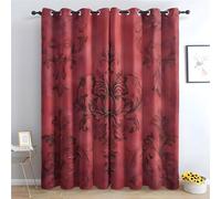YZQGLHP Estilo Barroco Rojo Cortinas Opacas Paquete de 2, Estilo Gótico Cortina, Puede Proteger contra el Frío y el Calor, Adecuadas para Dormitorios y Salas de Estar, 107An x 160Al cm