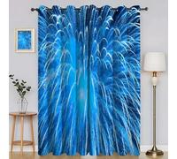 YZQGLHP Fuegos Artificiales Azules Cortinas Opacas Paquete de 2, Azul Cielo Cortina, Puede Proteger contra el Frío y el Calor, Adecuadas para Dormitorios y Salas de Estar, 75An x 166Al cm