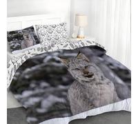 YZQGLHP King Reversible Duvet Cover Set, 2 Options, Hotel Quality, Dreamcatcher & Animales Salvajes Print, Breathable Microfiber, Durable & Wrinkle Resistant