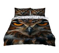 YZQGLHP Magia Oscura Funda Nórdica Reversible Individual 135x200 cm - para Cama 80/90 cm - Microfibra 2 Diseños - Incluye 2 Fundas de Almohada ESTÁNDAR 45x75 cm BúHo áGuila