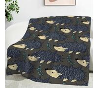 YZQGLHP Manta Animales Mantas Erizo De Dibujos Animados Estampado 3D Cobija Mantas Suave Franela para Cama, Cobertor Sofa 180x200 cm Manta de Microfibra Cálida Decorativa