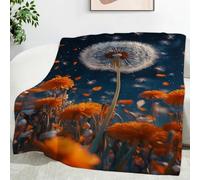 YZQGLHP Manta Crisantemo Mantas Diente De LeóN Estampado 3D Cobija Mantas Suave Franela para Cama, Cobertor Sofa 150x200 cm Manta de Microfibra Cálida Decorativa