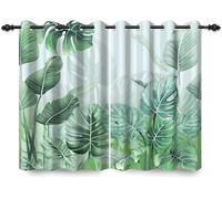 YZQGLHP Monsta Delica Tropical Cortinas Opacas Paquete de 2, Hojas de Platanero Cortina, Puede Proteger contra el Frío y el Calor, Adecuadas para Dormitorios y Salas de Estar, 140An x 260Al cm