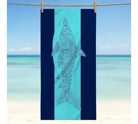 YZQGLHP Toalla de Playa TiburóN Toallas de Playa Animales Marinos Toallas de Baño Tela de Microfibra de Secado Rápido 70x100cm, para Piscina, Camping