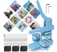 YZRDCXM Kit for Hacer Botones con imán de Foto Cuadrado, máquina for Hacer Botones con imán for Nevera, máquina for Hacer Pines con Forma Cuadrada de 50 mm/1,97 Pulgadas, botón de Insignia con imán