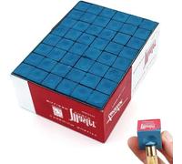YZRDCXM Tiza for Taco de Billar de Primera Calidad, Tiza de Billar for Punta de Taco, Tiza Profesional con Punta de Taco de Billar, 144 Piezas de Billar Triangular Genuino, Polvo Antideslizante(Blue)