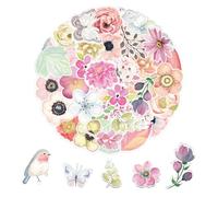 YZROHYI 100 PCS Pegatinas Scrapbooking de Flores y Plantas,Calcomanias de Flores,Flower Stickers Bullet Journal,Stickers Aesthetic Journaling,Pegatinas Decorativas Album Fotos,Scrapbooking Materiales