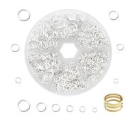 YZROHYI 1010 Pcs Anillas Bisuteria,Anillas Llaveros Pequeñas,Anillos De Salto Metal,Jump Rings,Anillos para Hacer Pulseras,Arandelas Metalicas Manualidades para Gargantilla Collares-4/5/6/8/10/12 mm