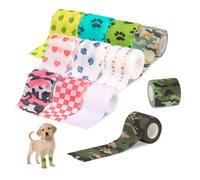 YZROHYI 12 Piezas Venda Autoadhesiva Elástica Mascotas 5 CMx4.5 M,Vendaje Adhesivo Perros,Venda Cohesiva Veterinaria,Vendas Autoadhesivas para Mascotas,Vendaje EláStico Adhesivo Colorido para Gatos