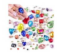 YZROHYI 130 Piezas Pedreria Cristal para Coser, Pedreria para Vestidos,Brillantes para Ropa Cosere,Diamantes de Imitación de Cosers,Strass para Cosers,Cristales para Manualidades Coser para DIY