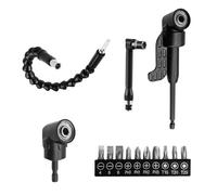 YZROHYI 14 Piezas 105° Codo Atornillador Angular,Adaptador de Taladro en Angulo,Adaptador Destornillador,Cabezal Angular Taladro,Extensor Flexible para Taladro,Accesorios para Taladro Eléctrico