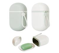 YZROHYI 2 Piezas Jabonera Portatil Viaje,Caja Jabon Solido Viaje con Tapa,Soap Box Travel,Jabonera Champu Solido Ducha,Caja para Pastillas de Jabon Impermeable,Contenedor Jabons Camping para Gimnasio