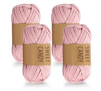 YZROHYI 4 Piezas Hilo para Tejer A Crochet 4 X 100 G,Trapillo para Crochet Bolsos,Trapillo para Cesta,Trapillo para Hacer Alfombras,Hilo para Ganchillo,Hilo para Amigurumi,Cuerda Macramé para DIY