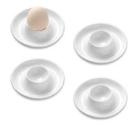 YZROHYI 4 Piezas Hueveras de Plastico Blancas,Huevera Huevos Pasados por Agua,Egg Cups,Soporte Huevos Apilables,Redonda Huevera Desayuno,Vaso para Huevo Cocido,Hueveras Niños para Cocina Camping