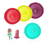 YZROHYI 4 Piezas Soporte Helados Antigoteo,Soporte de Conos de Silicona Antigoteo,Porta Paletas Sin Goteo Reutilizables,Soportes de Piruletas de Hielo,Ice Cream Holder Bpa Free para Niños