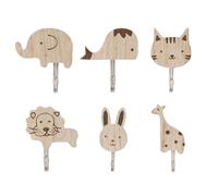 YZROHYI 6 Piezas Gancho Pared Animales,Perchero Madera Adhesivo con Animales,Colgador Adhesivo Baño Madera,Ganchos Autoadhesivos para Colgar,Gancho Pared Sin Agujeros,Colgadores Adhesivos,Wall Hooks