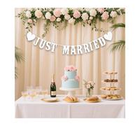 YZROHYI Banderines Decorativos Boda,Guirnalda Just Married,Banderines Mr and Mrs,Bandera Just Married,Wedding Banner Boda con Cuerda,Guirnalda Decoracion Bodas,Banderas Festa para Coche, Ceremonia