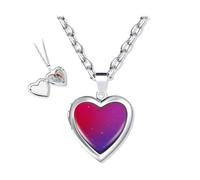 YZROHYI Collar Que Cambia de Color con Los Sentimientos,Collar de Las Emociones,Mood Necklace,Collar Portafotos,Collar Detección de Temperatura,Colgante Del Humor,Collar con Colgante de Estado ánimo