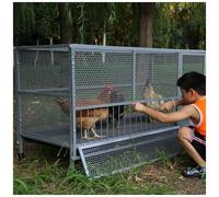YZRXD Gallinero para Exterior de Acero Galvanizado, Recinto Gallinero para Gallinas Jaula Grande con Bandejas Comederos Ruedas para Conejos Mascotas Pollos Pájaros(Size:150 * 60 * 73cm,Color:Gris)