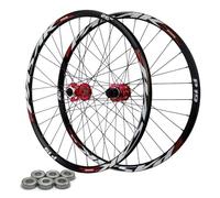 YZSMD Ruedas de Bicicleta 24 26 27.5 Pulgadas, aleación de Aluminio a través del Eje de 142 mm Freno de Disco HG Rojas Selladas 32H Rim Rim y Rueda Trasera para el 7/8/9/10/11/12 Velocidad