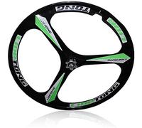YZSMD Volante de Ruedas para Bicicleta Delantera del Impulsor de 26 Pulgadas, Juego de magesio de Freno de Disco de Rueda Trasera integrada de montaña de 3 radios, Verde, Verde