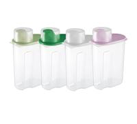 yztju Airtight Food Storage Jars - 4 Piece 2.5l Clear Containers, Pantry Rice Sugar Organization, Baking Cereal Dry Cookie Storage | Tea Leaf Moisture Protection, Rack Refillable Canisters, Gluten