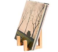 yztju Album Display Stand - Solid Walnut Wood Classic Record Stand, Music Room Bedroom Record Player Display for New Year Holiday Party Living Room | Vacation Decor Accent, Turntable Companion Piece