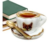 yztju Cup Art Hinge Pin Topper - Vintage Teacup Teaspoon Decoration, Miniature Hinge Head Topper Doors Cabinet | Cottage Core Cabinet Detail, Thrifted Knob Accent, Miniature Fairy, Repurposed