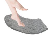 yztju Curved Bathroom Mat - Washable Absorbent Carpet, Non Slip Floor Rug Decor, Shower Bath Mat Accessory | Apartment Entrance Safety, RV Bathroom, Hotel Room, Dorm Kitchen Bedroom