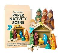 yztju Paper Nativity Scene,Handmadenativity Party Decorations | Christian Christmas Paper Crafts For Kids - Wife Husband Son Daughter Family Friends Beginners Men Women Boys Girls Youth Teens