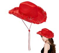 yztju Sombrero De Vaquera Con Peludos,Sombrero De Vaquera Boa De Plumas,Chicas Adolescentes Con aladeplumasEsponjosas | Chicas Adolescentes Con aladeplumasEsponjosas Para Despedida