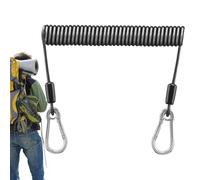 yztju Stainless Steel Lanyard- Coiled Telescopic Hook fishingLanyard, fishingCoiled LanyardLoss Prevention for Deep Sea Tools Rod Kayak Paddles | Winch Handle Leash, fishingPliers Retractor