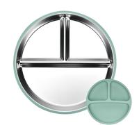 yztju Stainless Steel Tray - Kids Divided Heat-Resistant Dinnerware Plate, Metal Dishes Reusable Serving Tray for Children Boys Girls | Restaurant Kids, Airplane Child Meal, Birthday Party Buffet